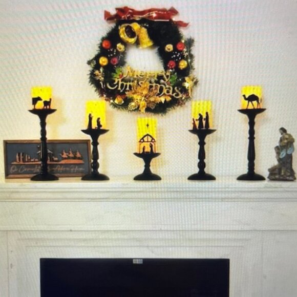 Christmas Nativity Scene Flameless LED Candles, Battery Operated with Remote - Picture 2 of 11